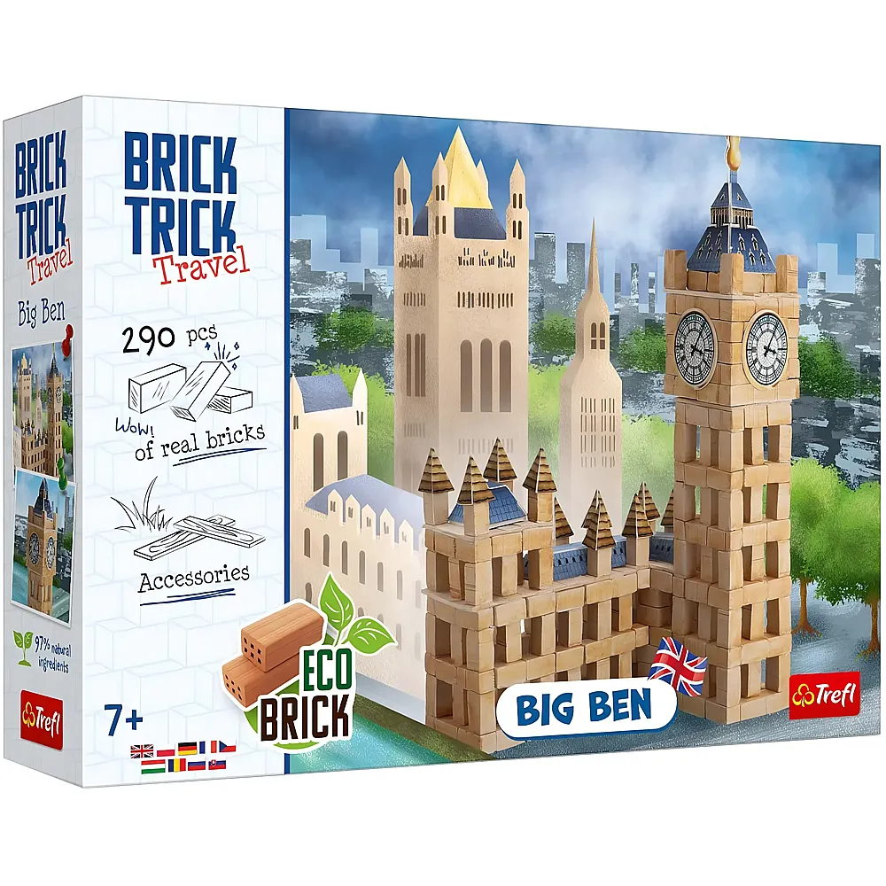 Trefl Brick Trick Trefl BAU mit Ziegel Reisen - Big Ben - Symbol, nat�rlicher Ziegel, ECO Ziegelbl�cke, DIY, �ber 290 Ziegel, F�r Baufans, Kreativset f�r Kinder ab 7 Jahren - Suche