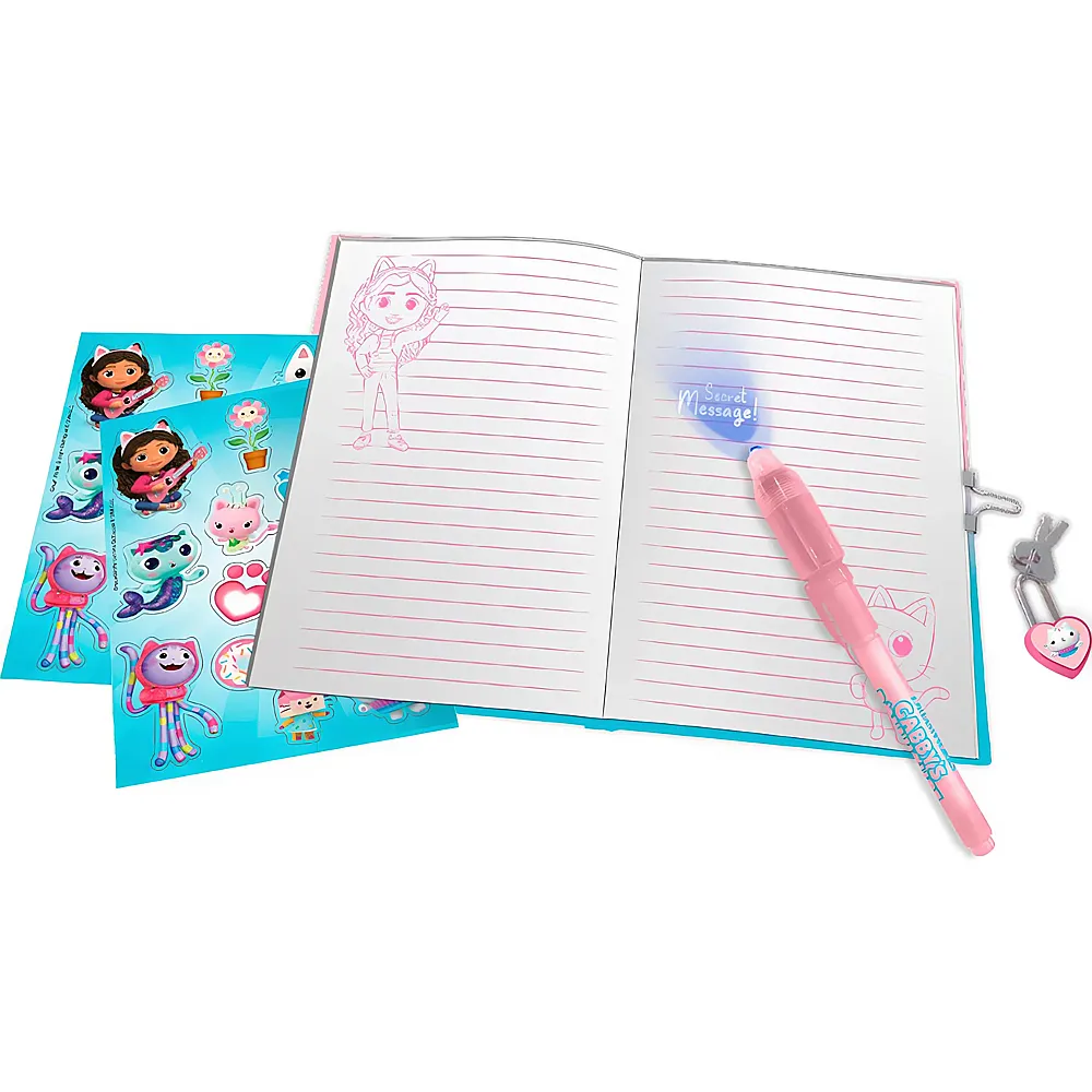 Kids Licensing Gabby's Dollhouse Tagebuch-Set inkl. Stift und Sticker