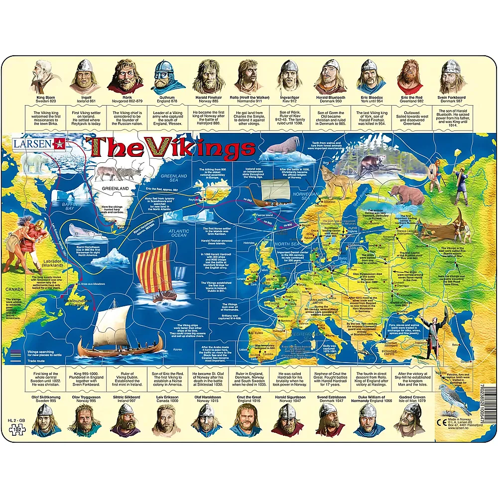 Larsen Puzzle I Vichinghi in inglese - 102 pezzi