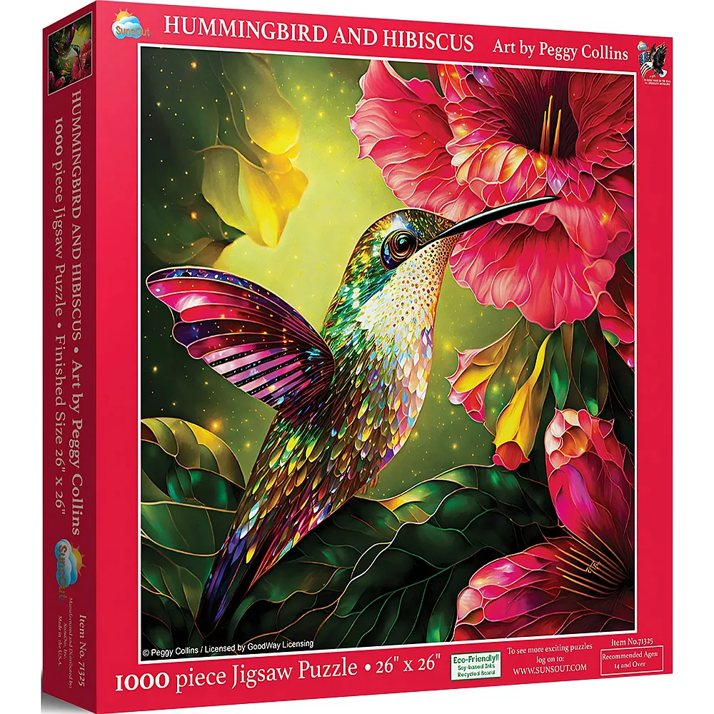 SunsOut Puzzle Peggy Collins Kolibri und Hibiskus - 1000 Teile