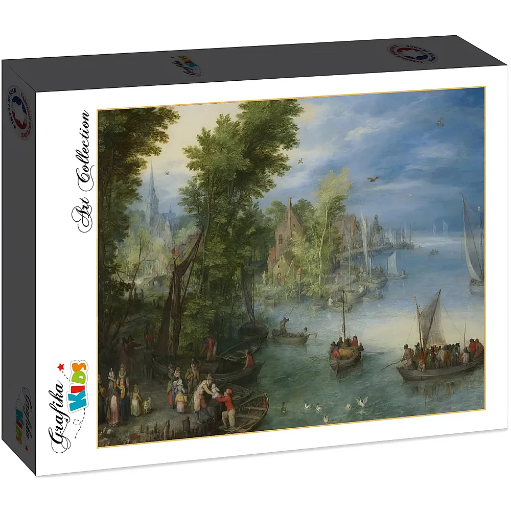 Grafika Puzzle Art Collection Grafika Kids Jan Brueghel - River Landscape, 1607 - 12 Teile