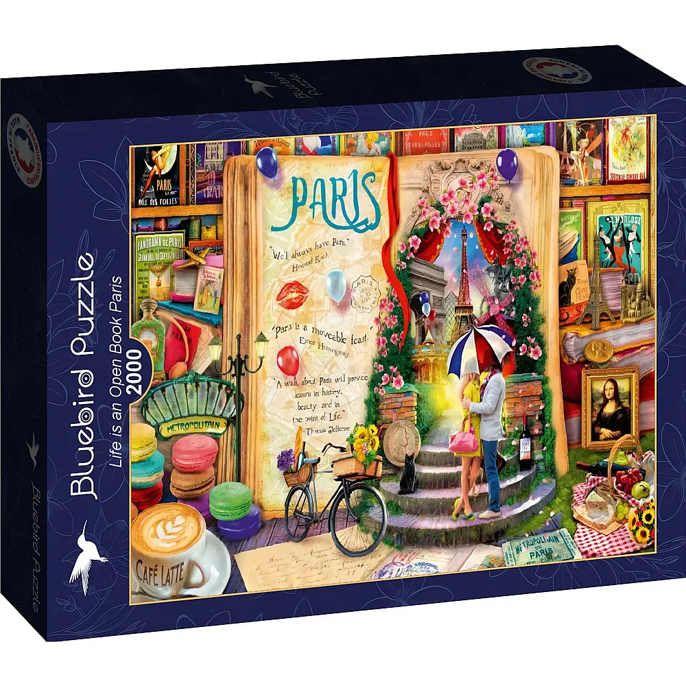 Bluebird Puzzle Aimee Stewart Life is an Open Book Paris - 2000 Teile