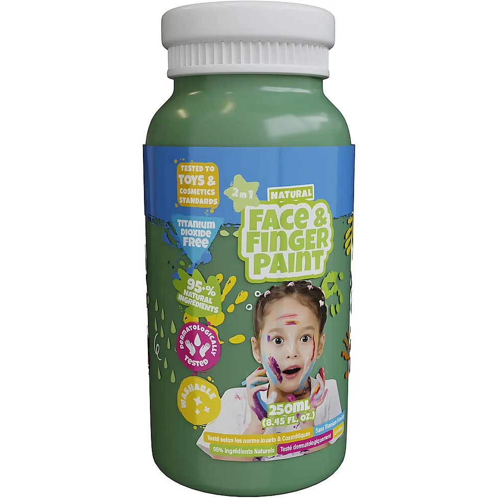 Boti Flasche mit nat�rlicher Gesichts- und Fingerfarbe  Gr�n, 250 ml
