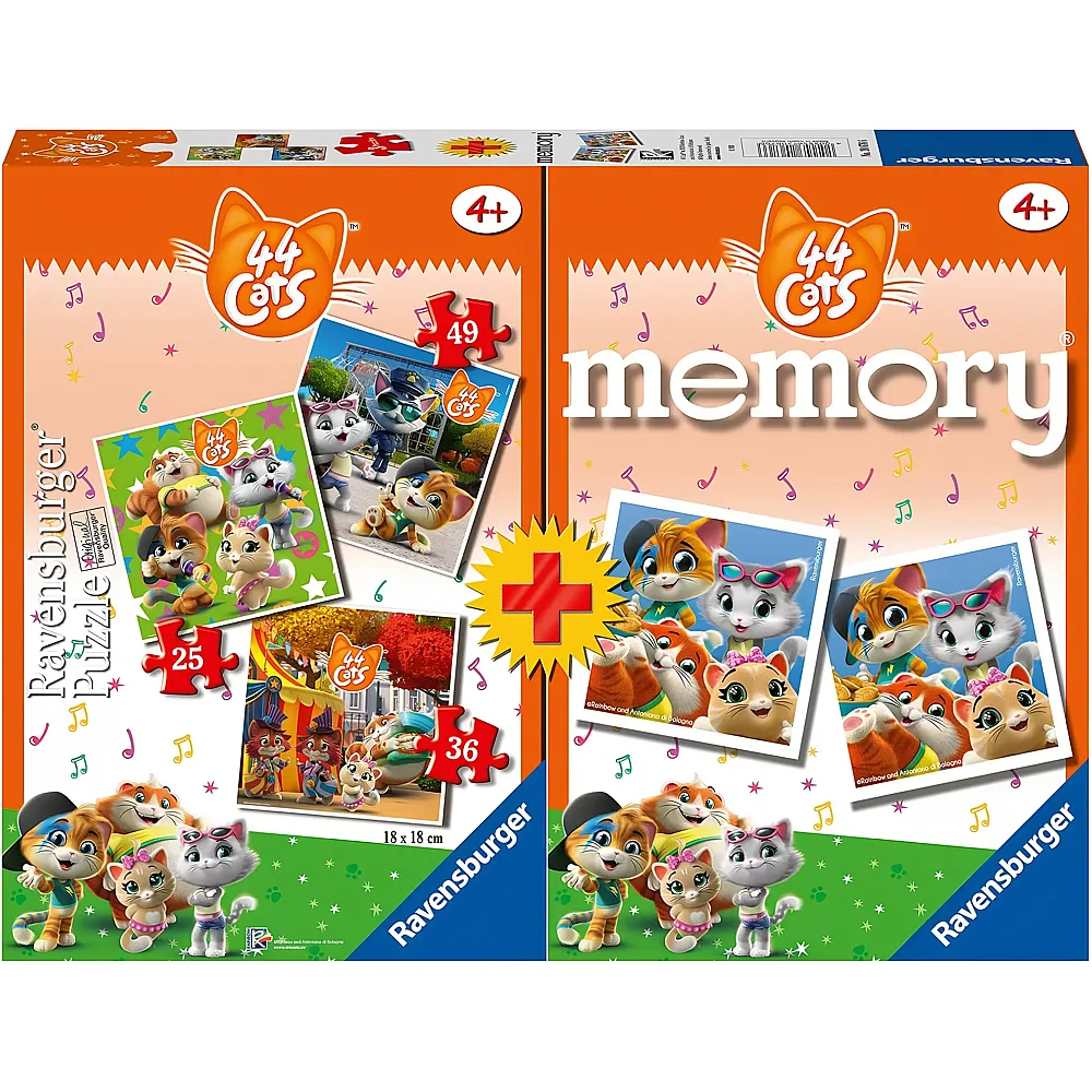 Ravensburger Multipack - Memory and 3 Puzzles - 44 Cats - Suche
