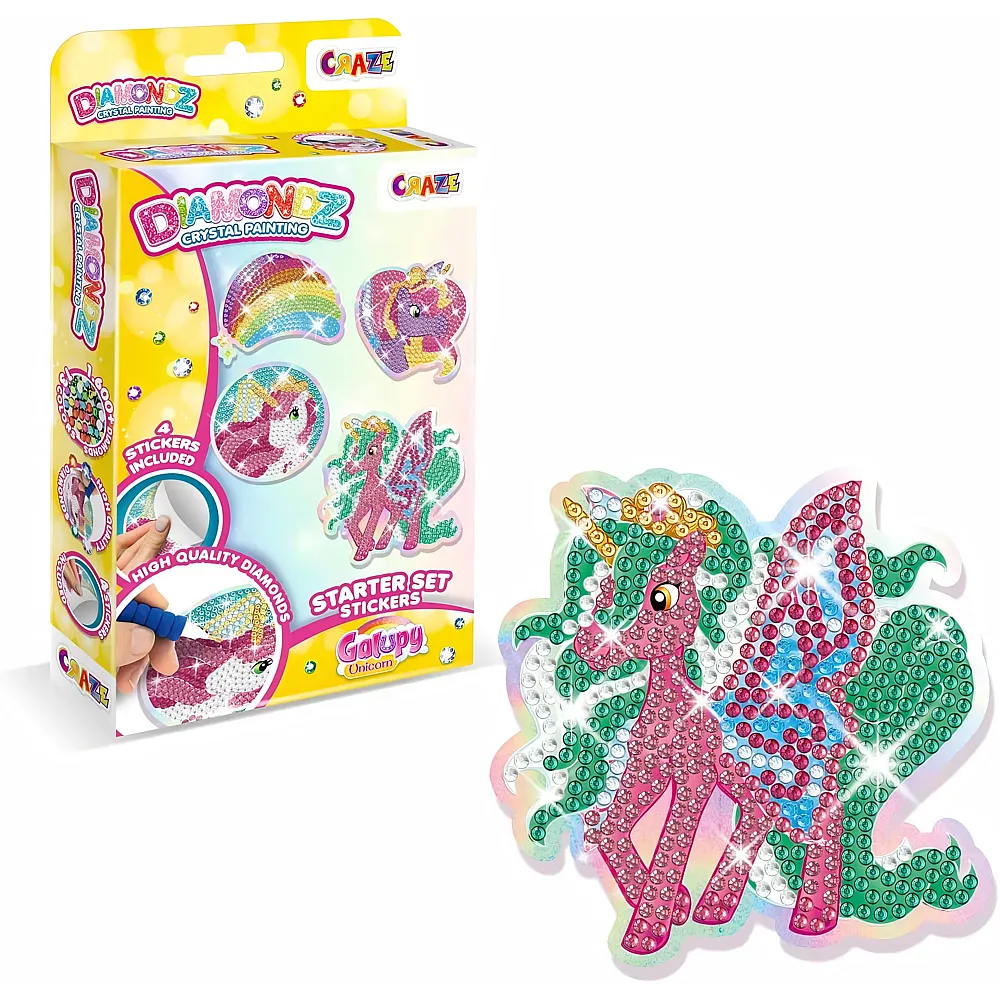 Craze Diamondz Starter Set Stickers Galupy Unicorn