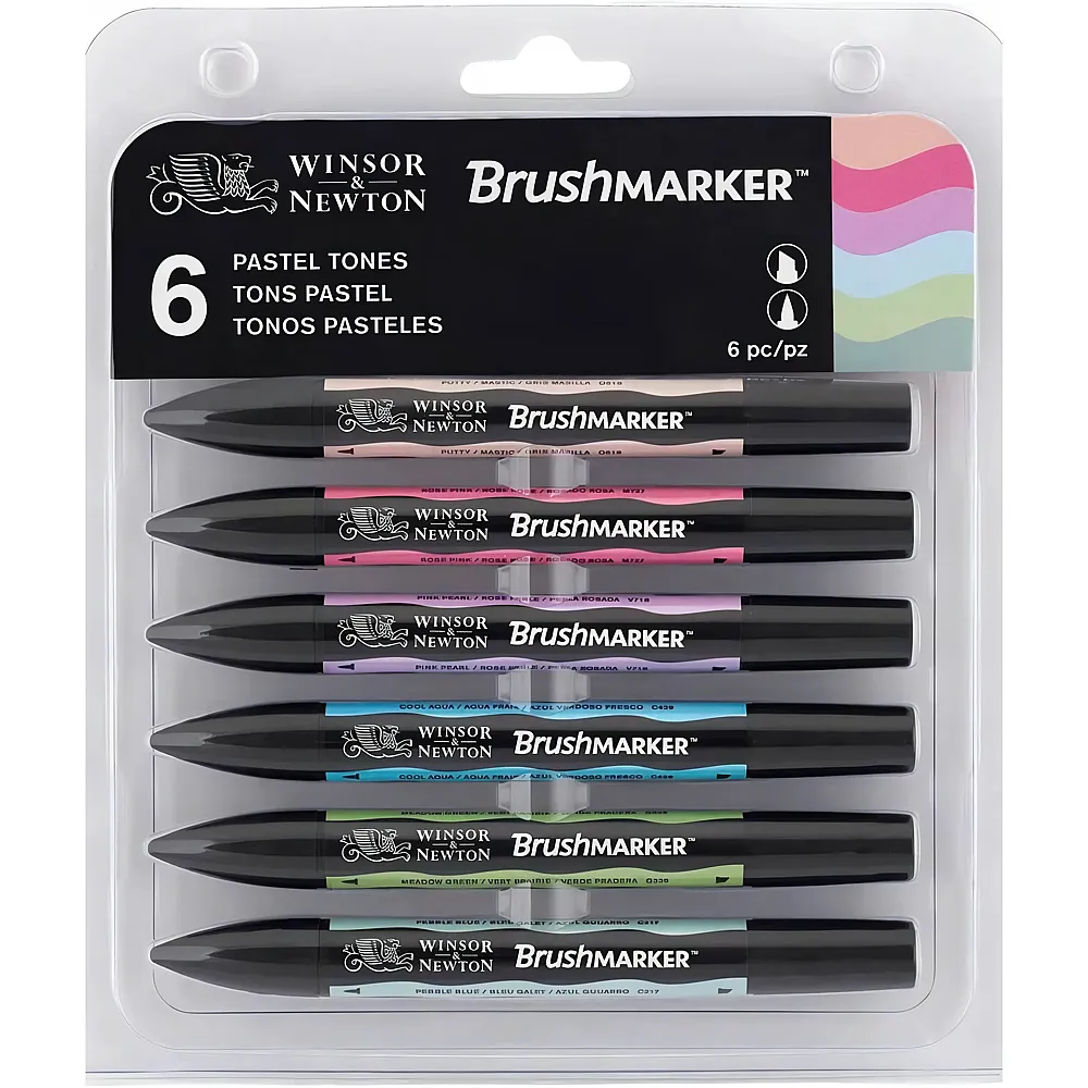 Winsor & Newton Promarker Brush 6er Set Pastell T�ne