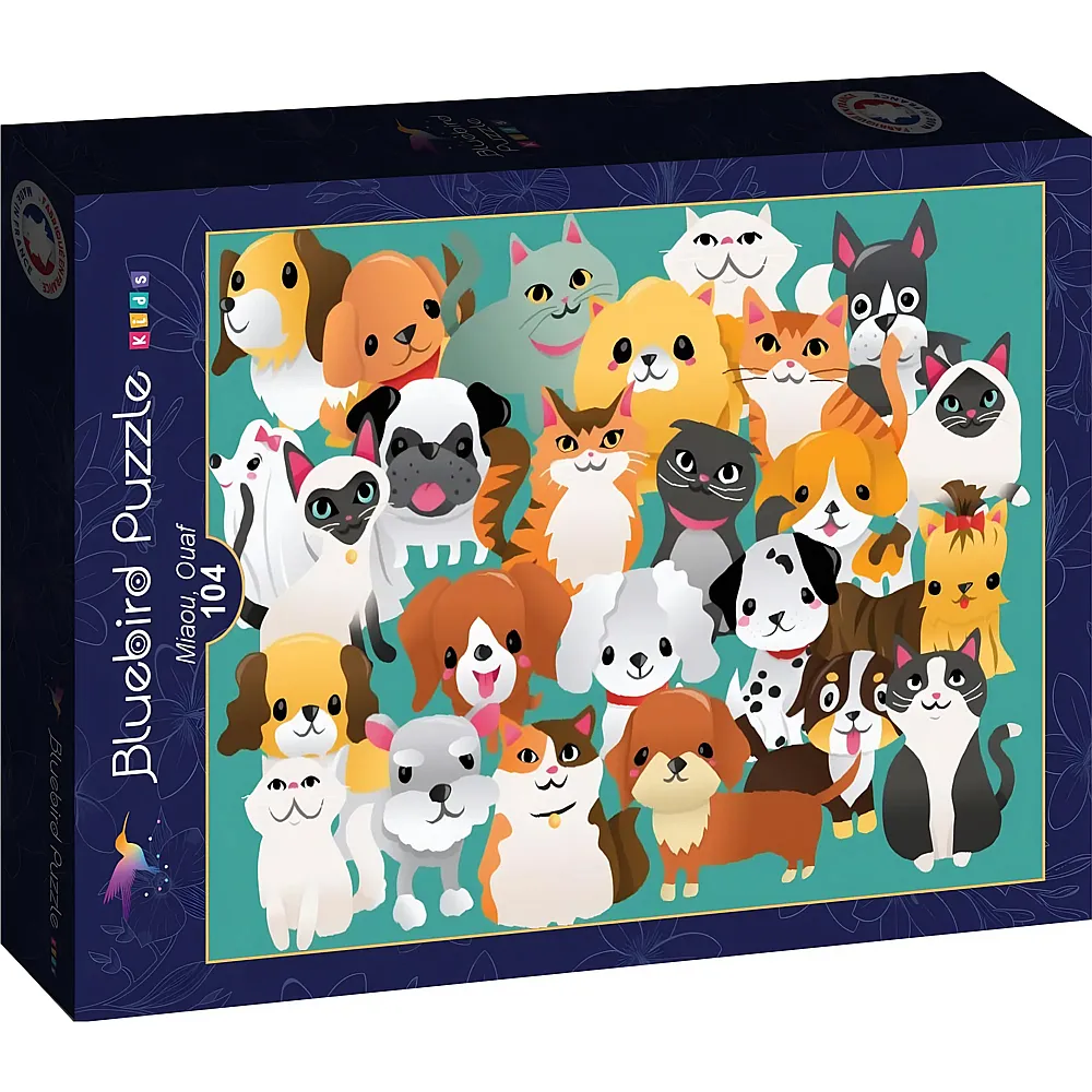 Bluebird Puzzle Miaou, Ouaf - 104 Teile
