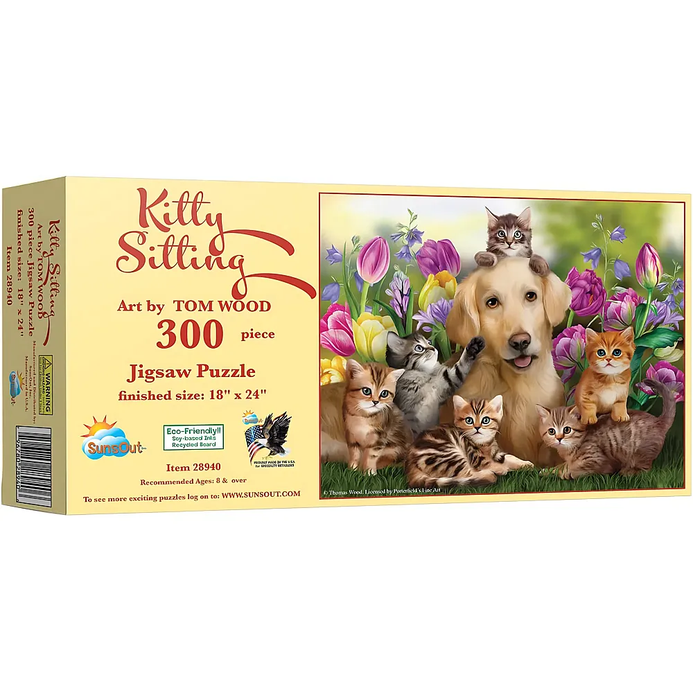 SunsOut Puzzle Tom Wood Kitty Sitting - 300 Teile