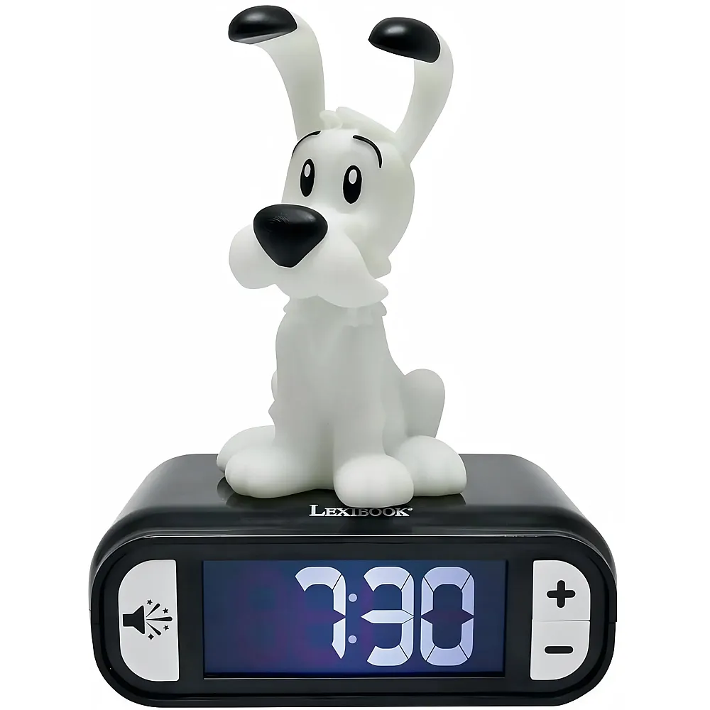 Lexibook Asterix Idefix Nachtlicht-Wecker, Ger�usche und Melodien, LCD-Display