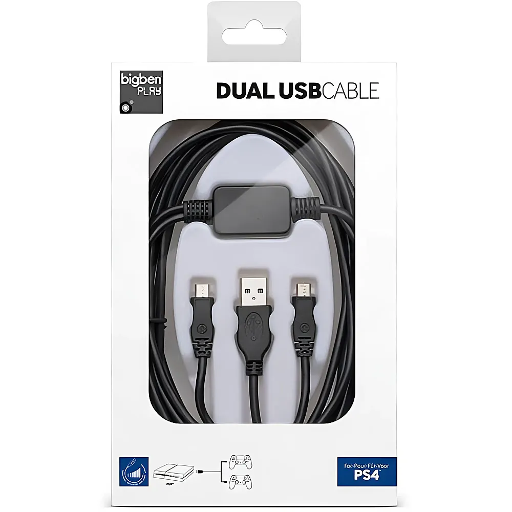 BigBen PS4 Dual USB Cable 3m