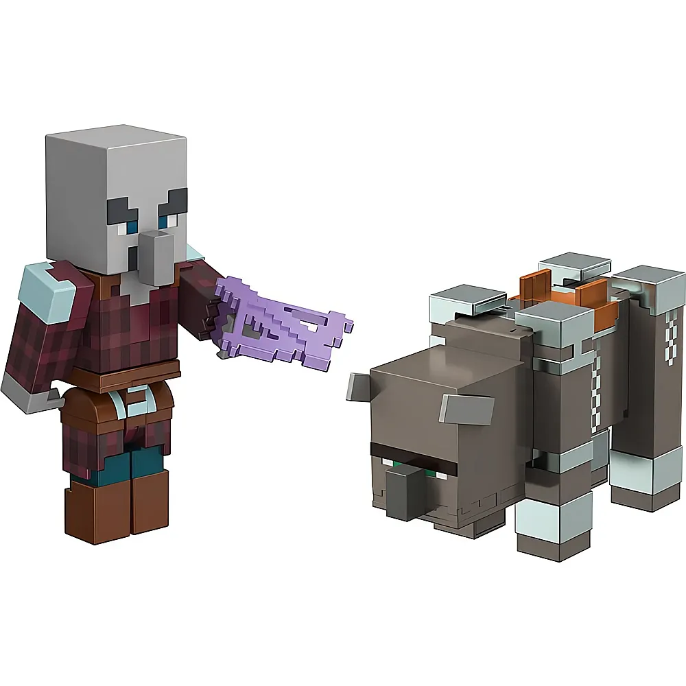Mattel Minecraft Craft-A-Block Raid Captain & Ravager
