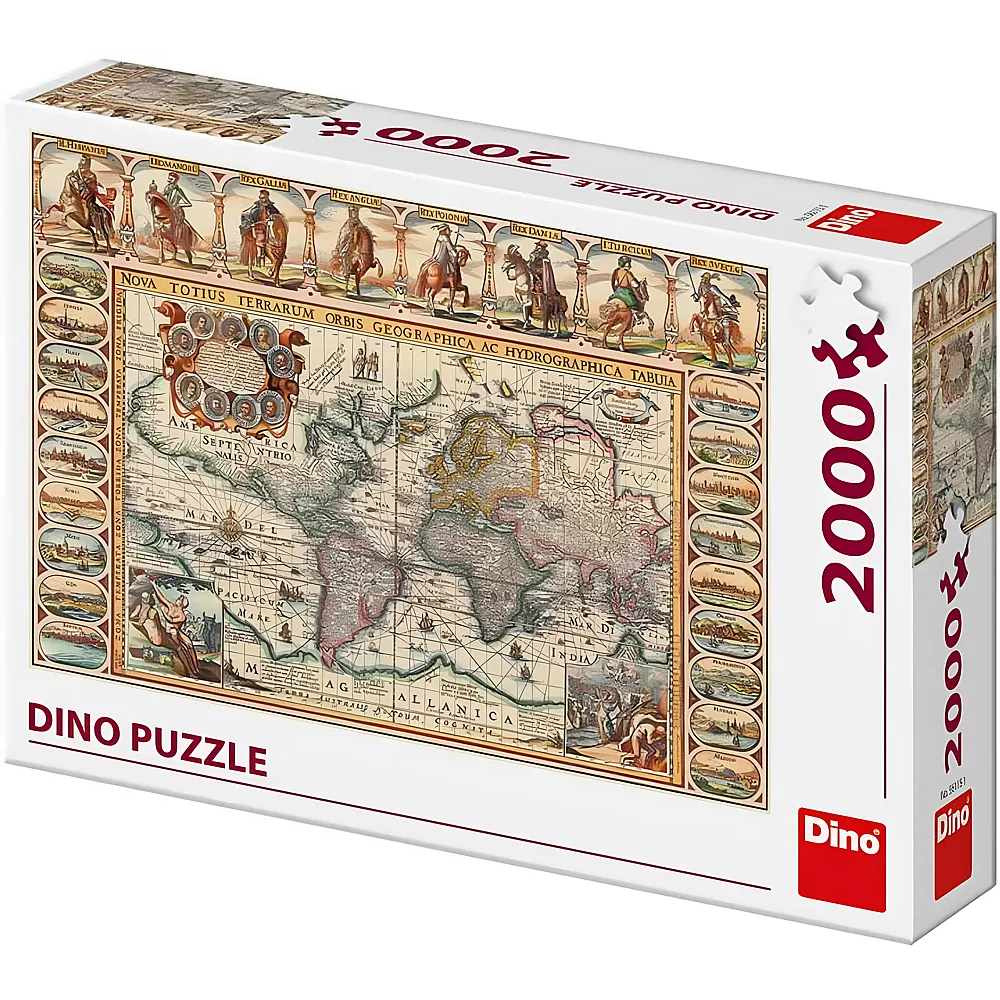 Dino Puzzle Antike Weltkarte - 2000 Teile