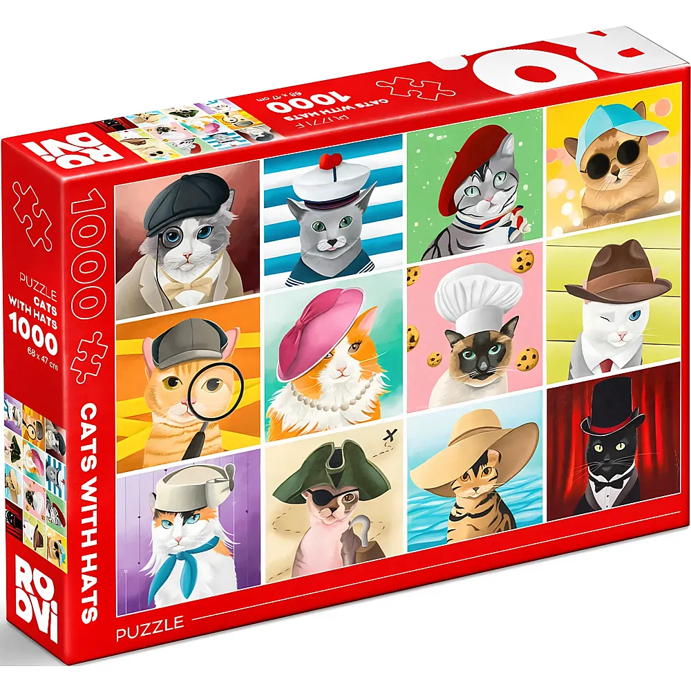 Roovi Puzzle Katzen mit H�ten 1000Teile