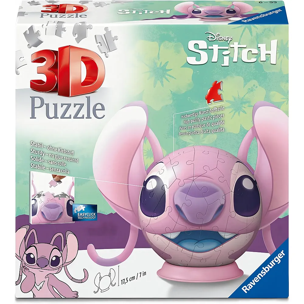 Ravensburger Lilo & Stitch Puzzleball Disney Stitch - Angel mit Ohren 72Teile