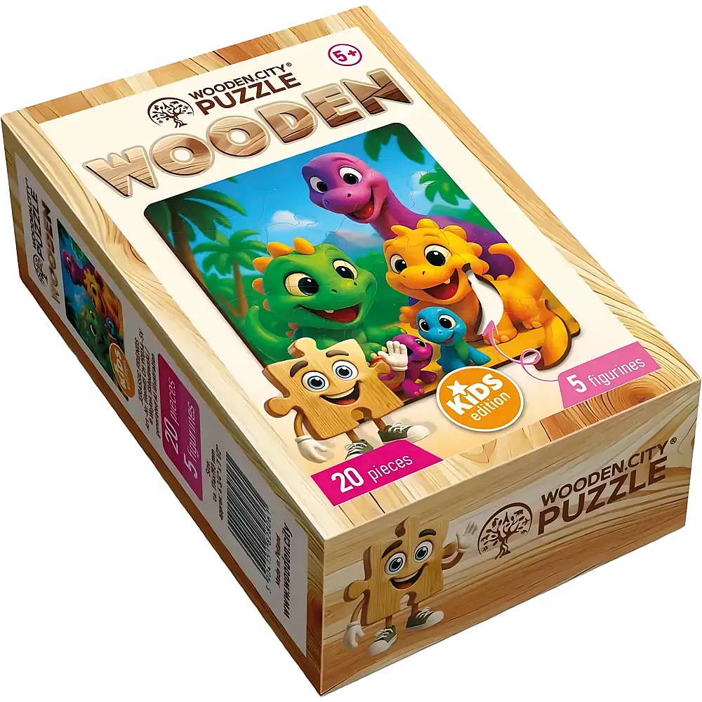 Wooden City Puzzle Jurassic Friends 20Teile