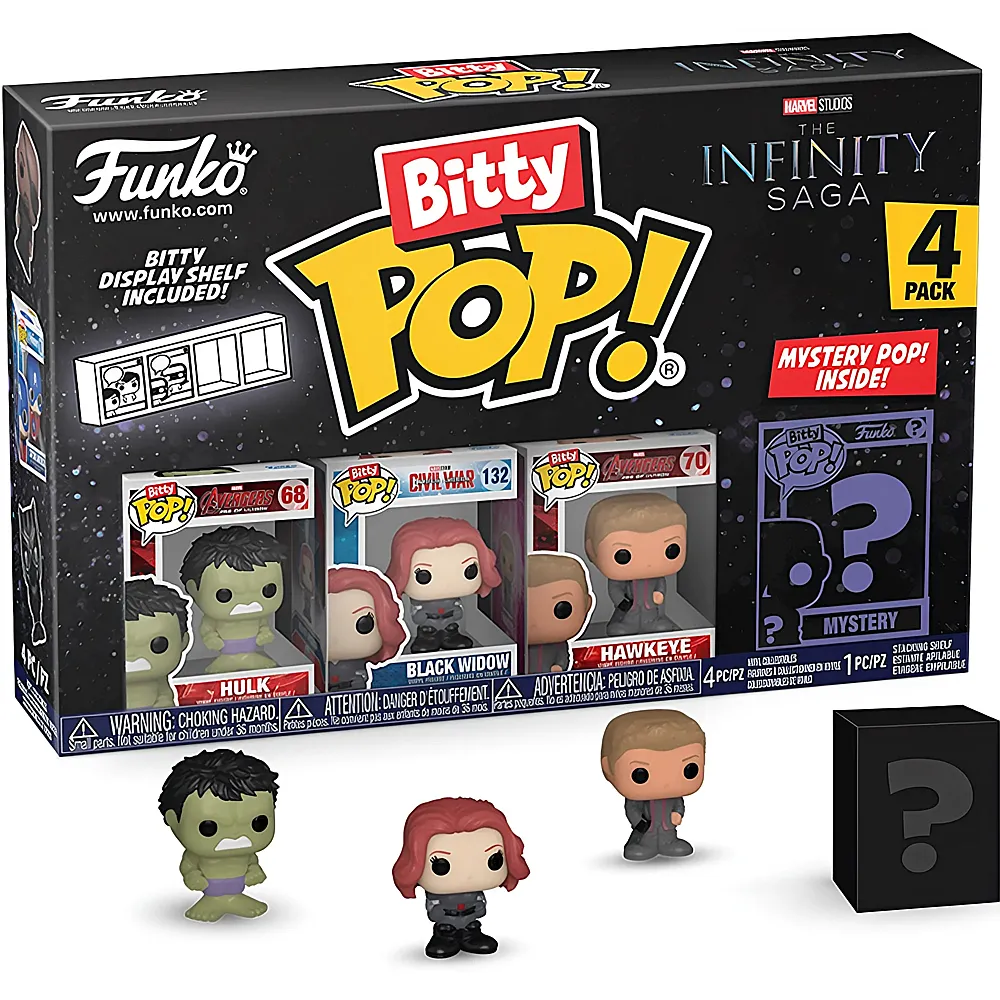 Funko Bitty Pop Avengers 4er Pack Hulk, Black Widow, Hawkeye & Mystery