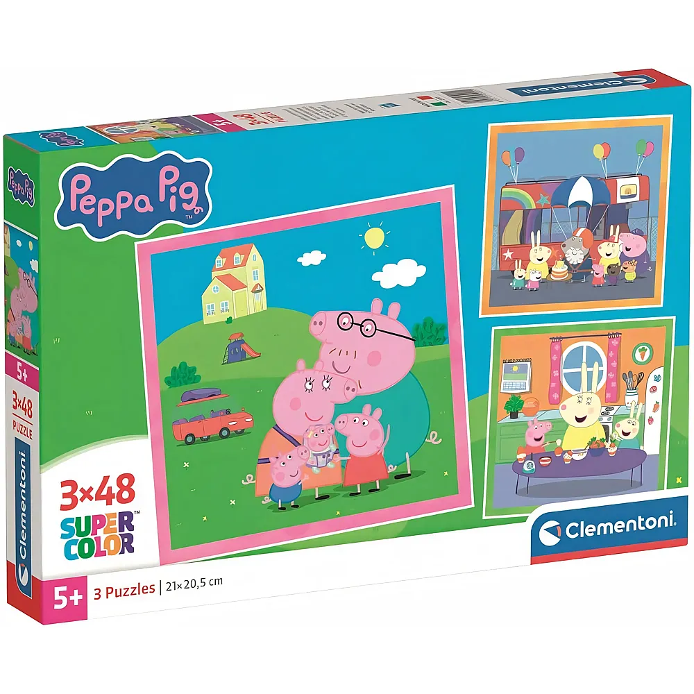 Clementoni Puzzle Supercolor 3in1 Peppa Pig 48Teile