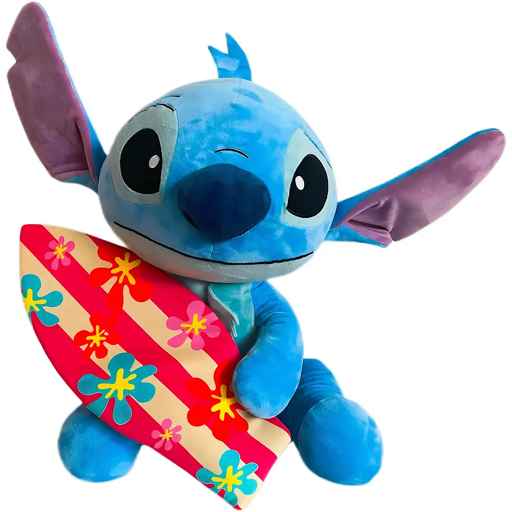 meinspielzeug - Simba Pl�sch Stitch mit Surfboard - 50 cm Lilo & Stitch | Lizenzfiguren Pl�sch