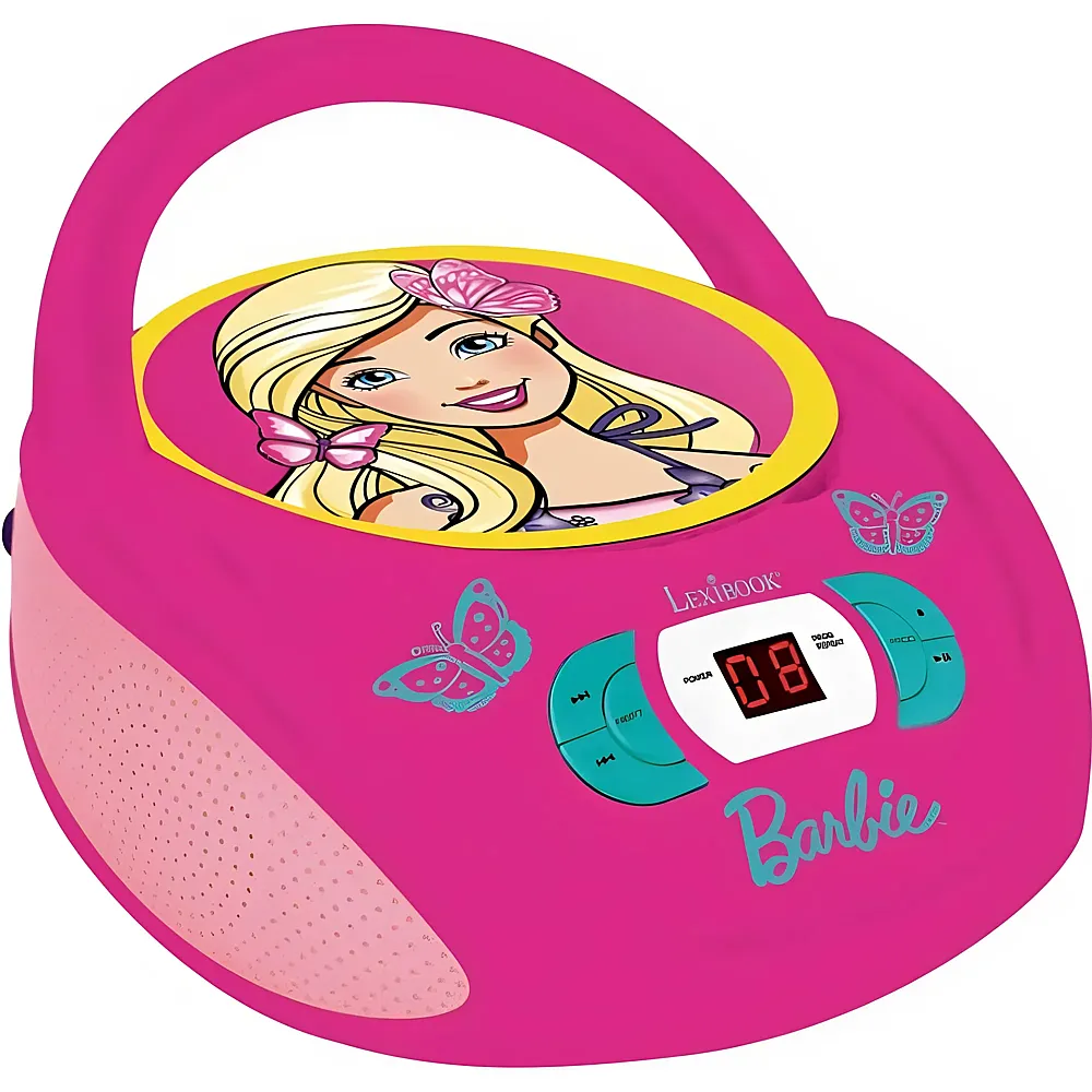 Lexibook Barbie Tragbarer CD-Spieler mit Mikrofonbuchse