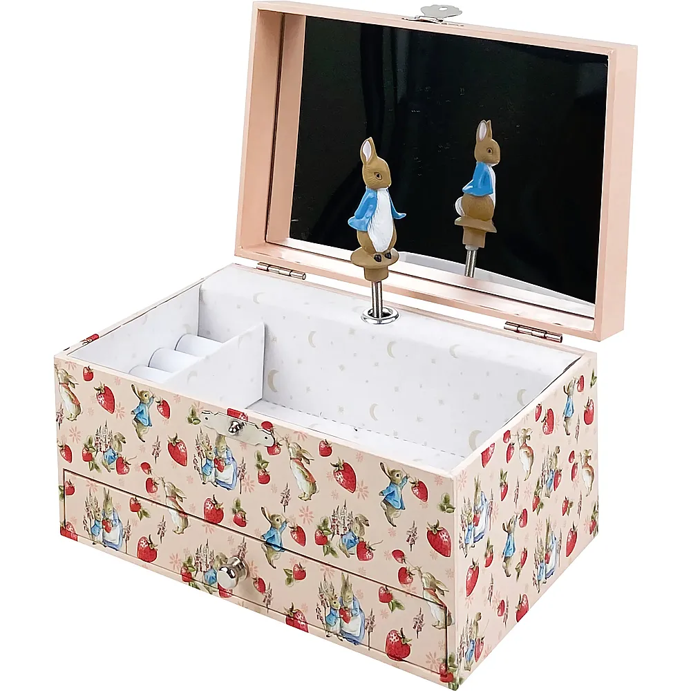 Trousselier Schmuckschatulle mit Musik, Erdbeeren Peter Hase