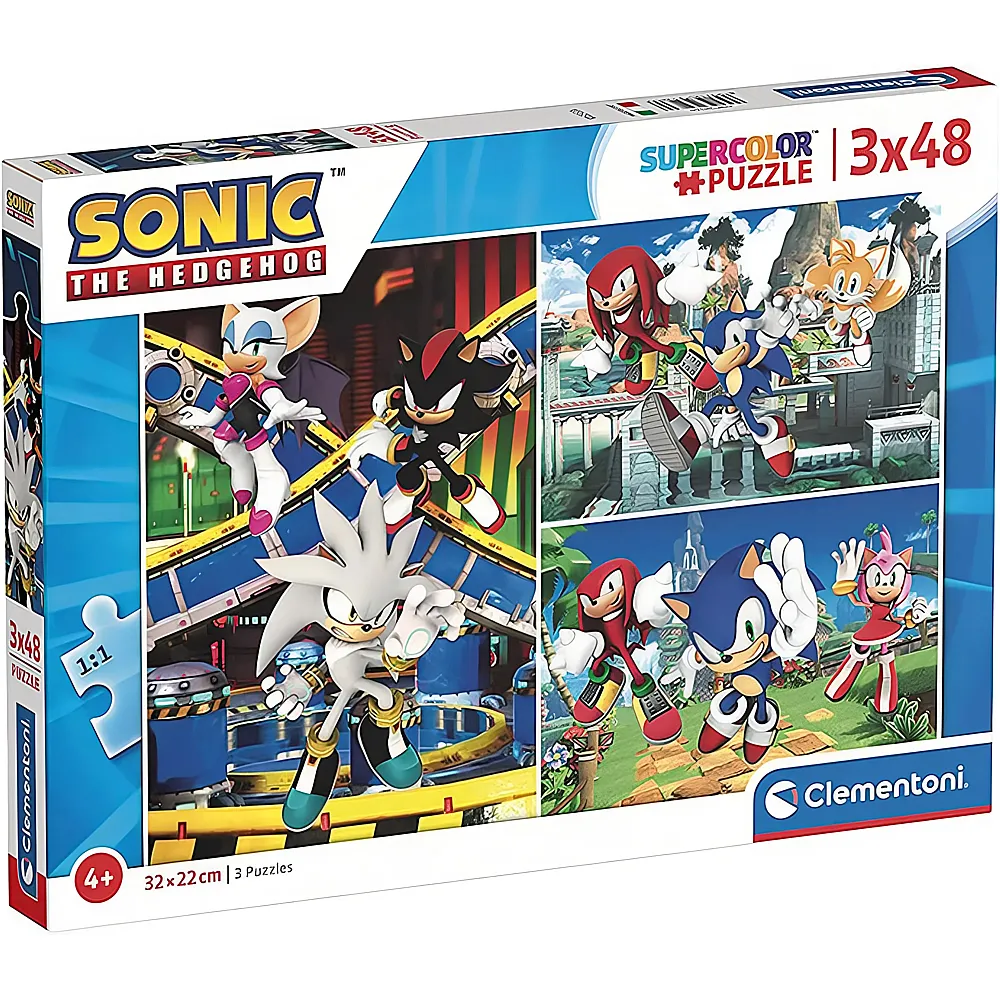 Clementoni Puzzle Supercolor Sonic 3x48