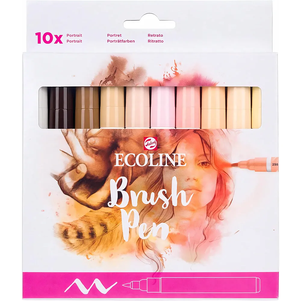 Bruynzeel Ecoline Pinselstift-Set Portrait, 10 Farben