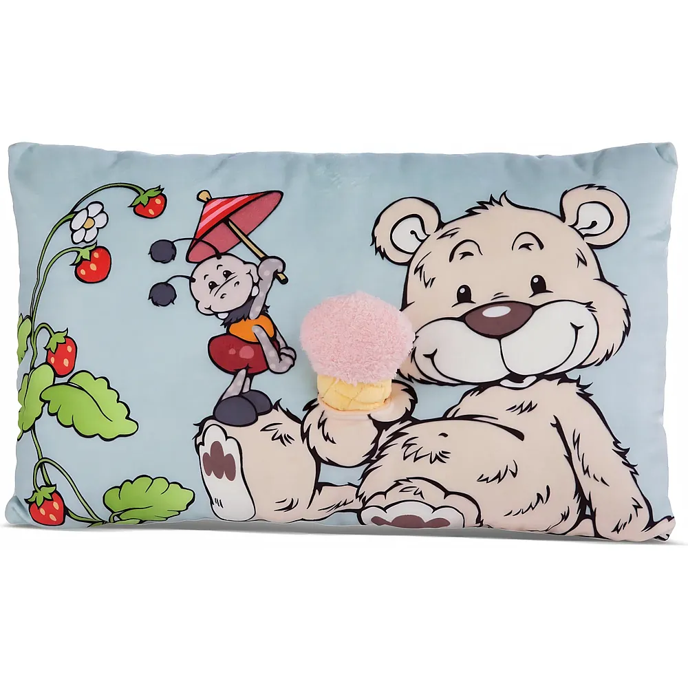 Nici Kissen B�r Bendix mit 2D Eis - Dekoration
