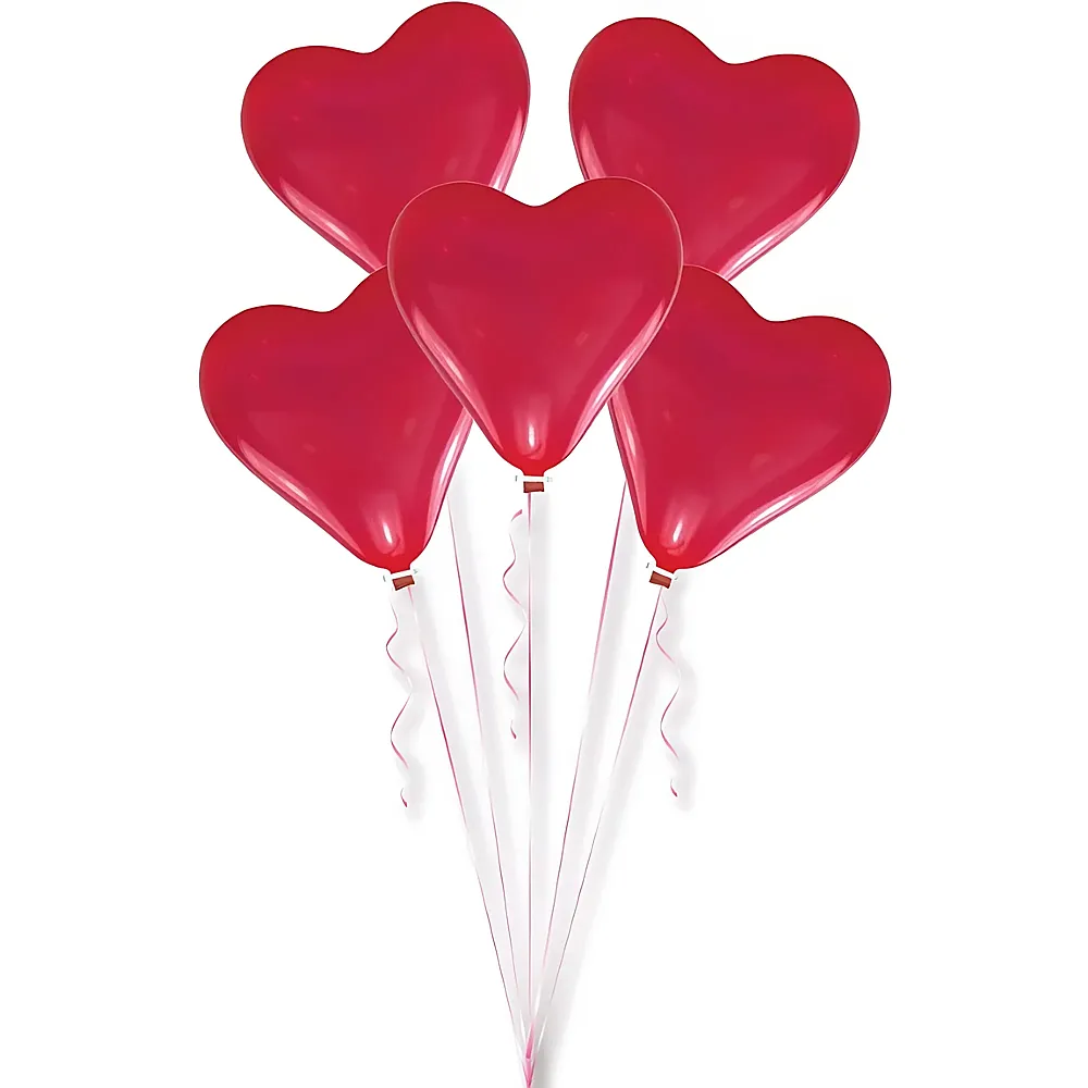 Amscan Herzballone Rot 5Teile | Kindergeburtstag