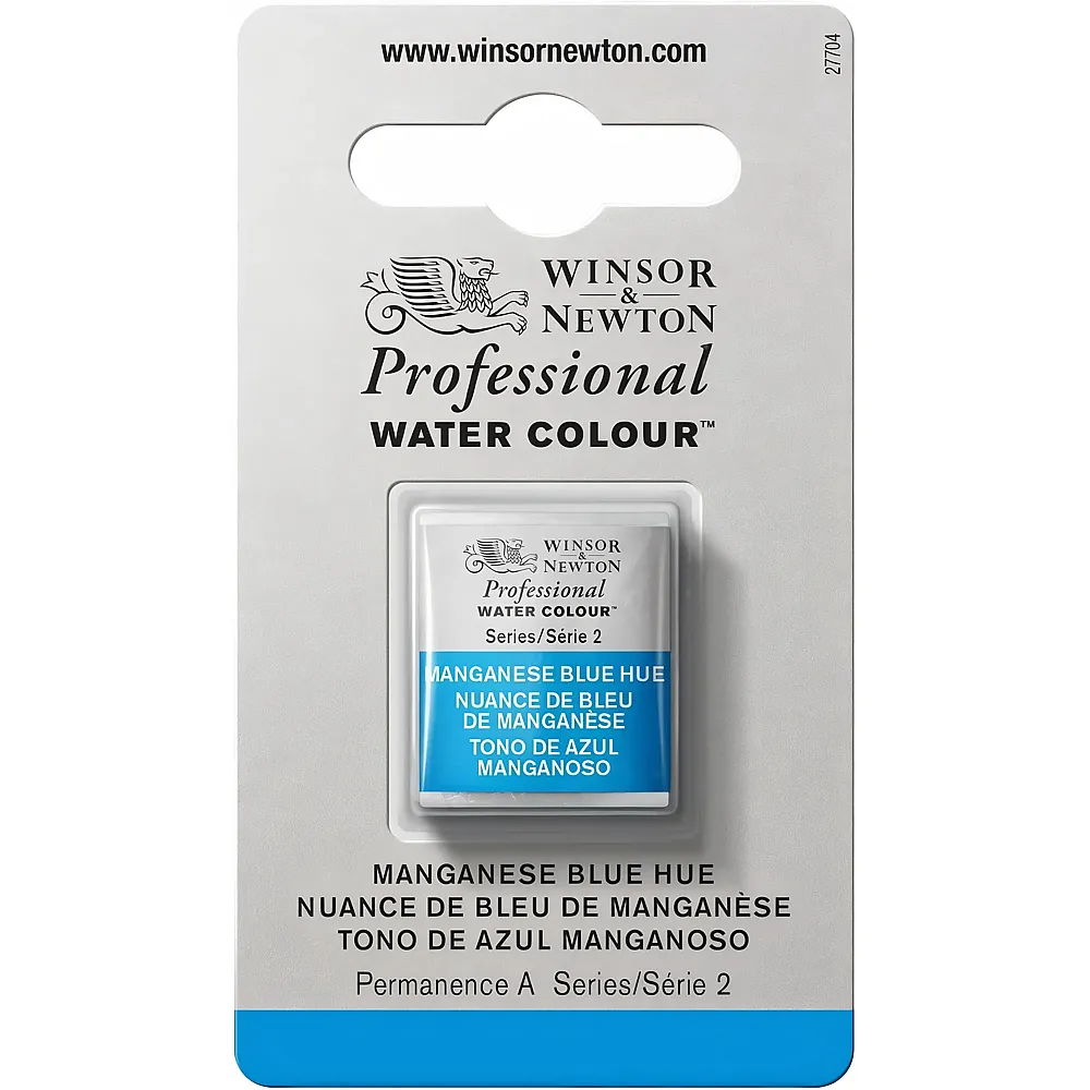 Winsor & Newton Professional Water Colour Aquarellfarbe Manganblau Farbton - 1/2 Napf | Farbe & Kreide