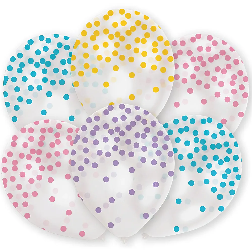 Amscan Ballone Konfetti Pastell 6Teile | Kindergeburtstag