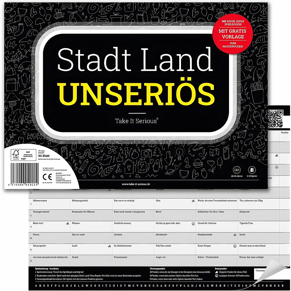 Take It Serious Stadt Land Unseri�s - Deutsch - Partyspiele