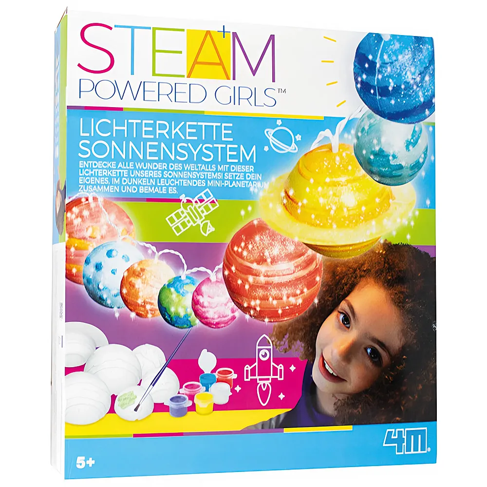 4M Steam powered girls Lichterkette Sonnensystem