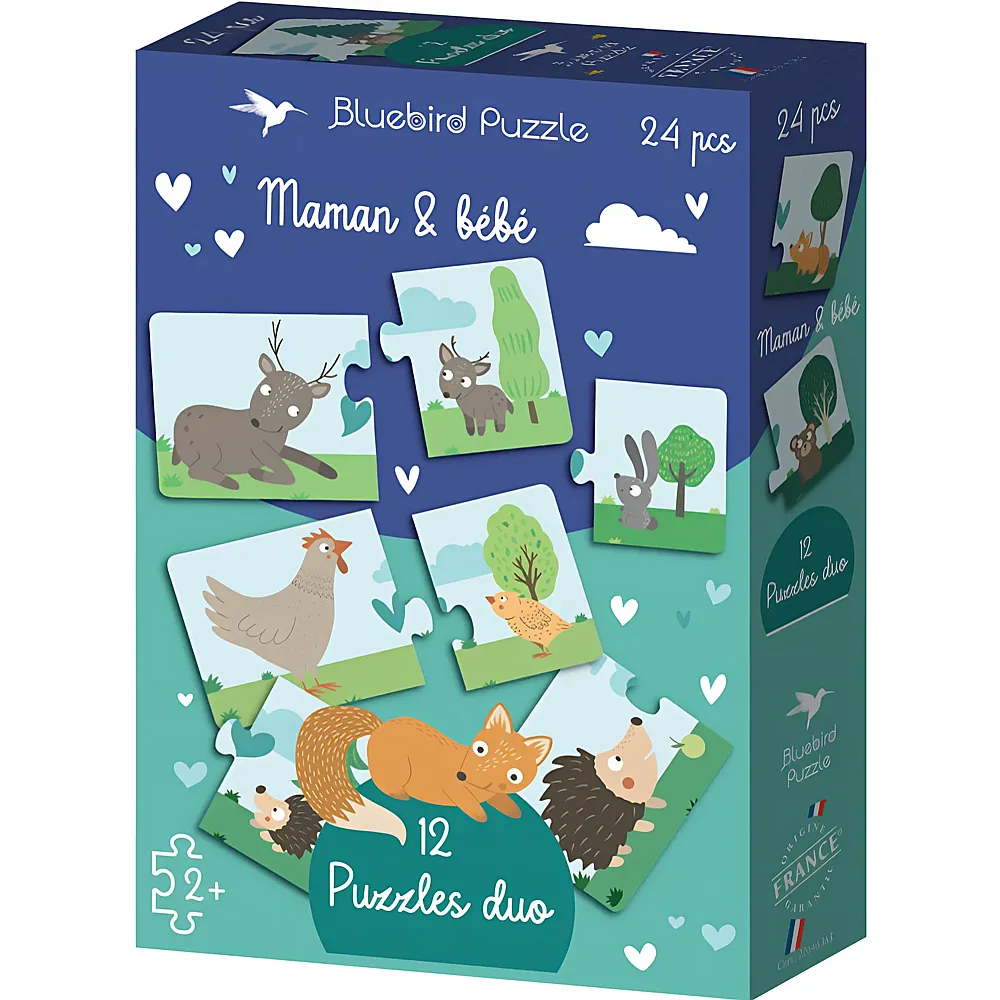 Bluebird Puzzle Puzzles duo - Mama & Baby - 24 Teile