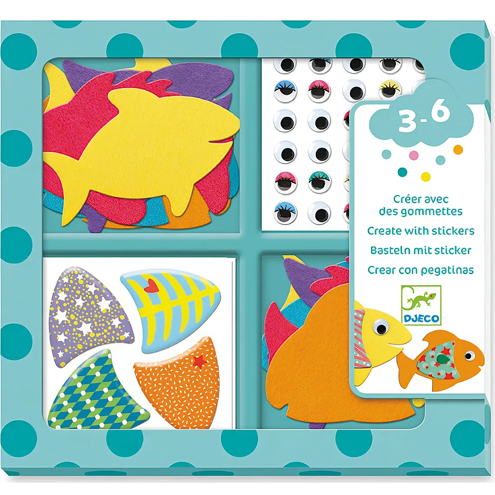 Djeco Kreativ Stickerbilder Fische