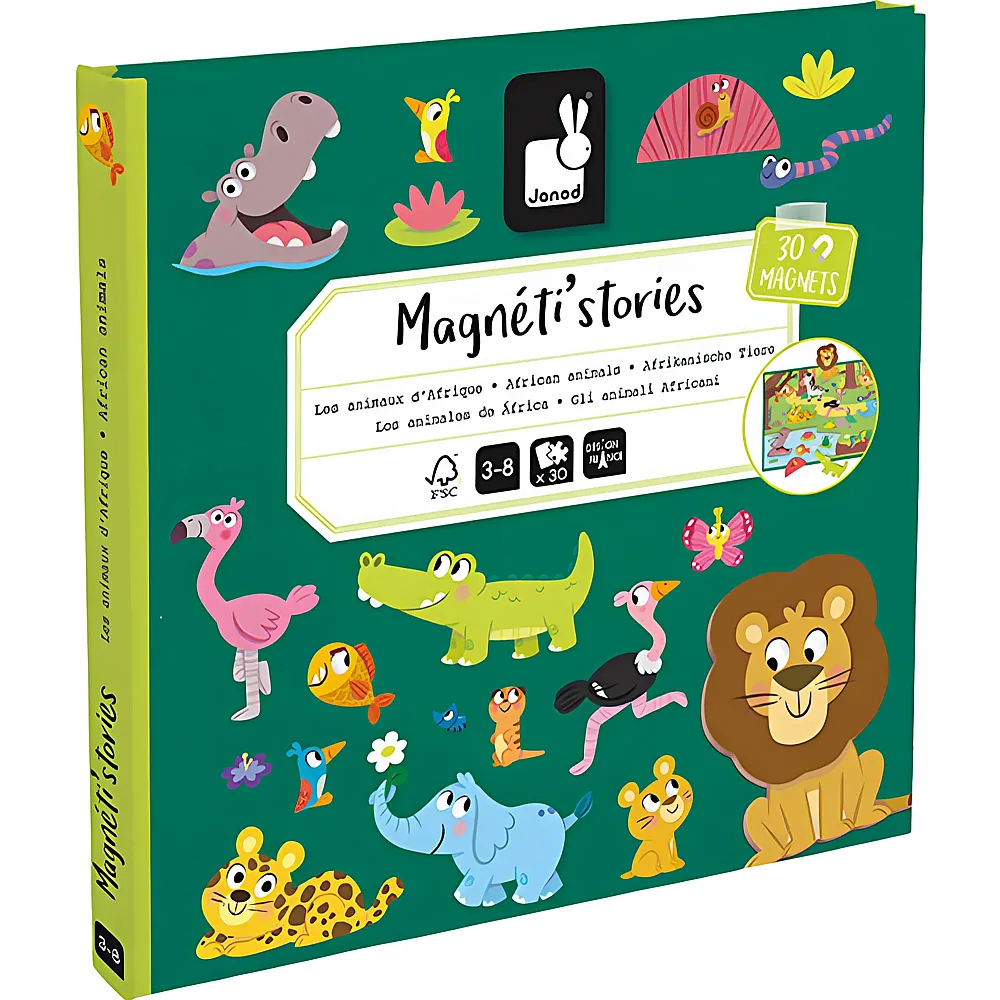 Janod Magnetistories Afrikanische Tiere - 30 Teile