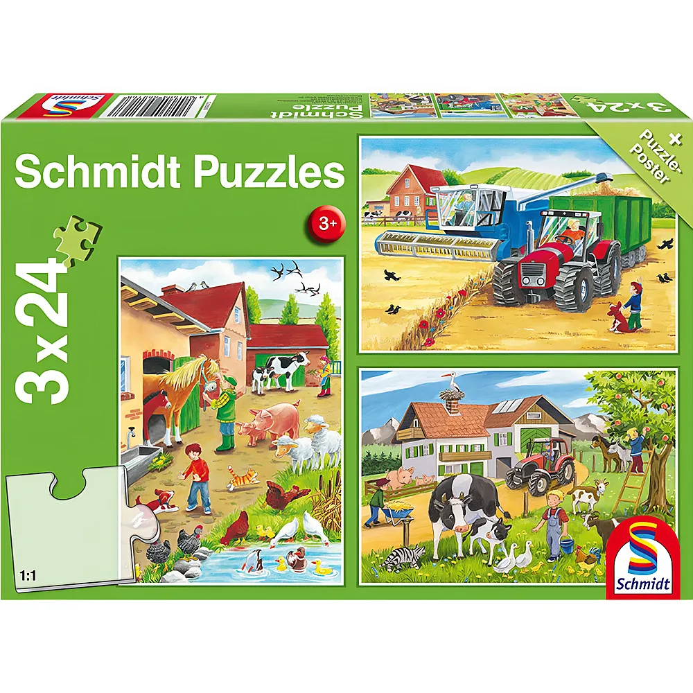 Schmidt Puzzle Auf dem Bauernhof 3x24