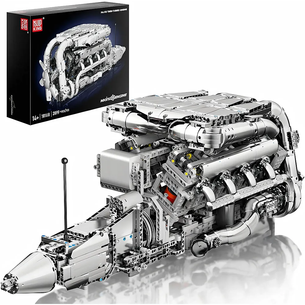 meinspielzeug - Mould King Engines V8 Twin-Turbo Motor 10168 | Klemmbausteine Fahrzeuge