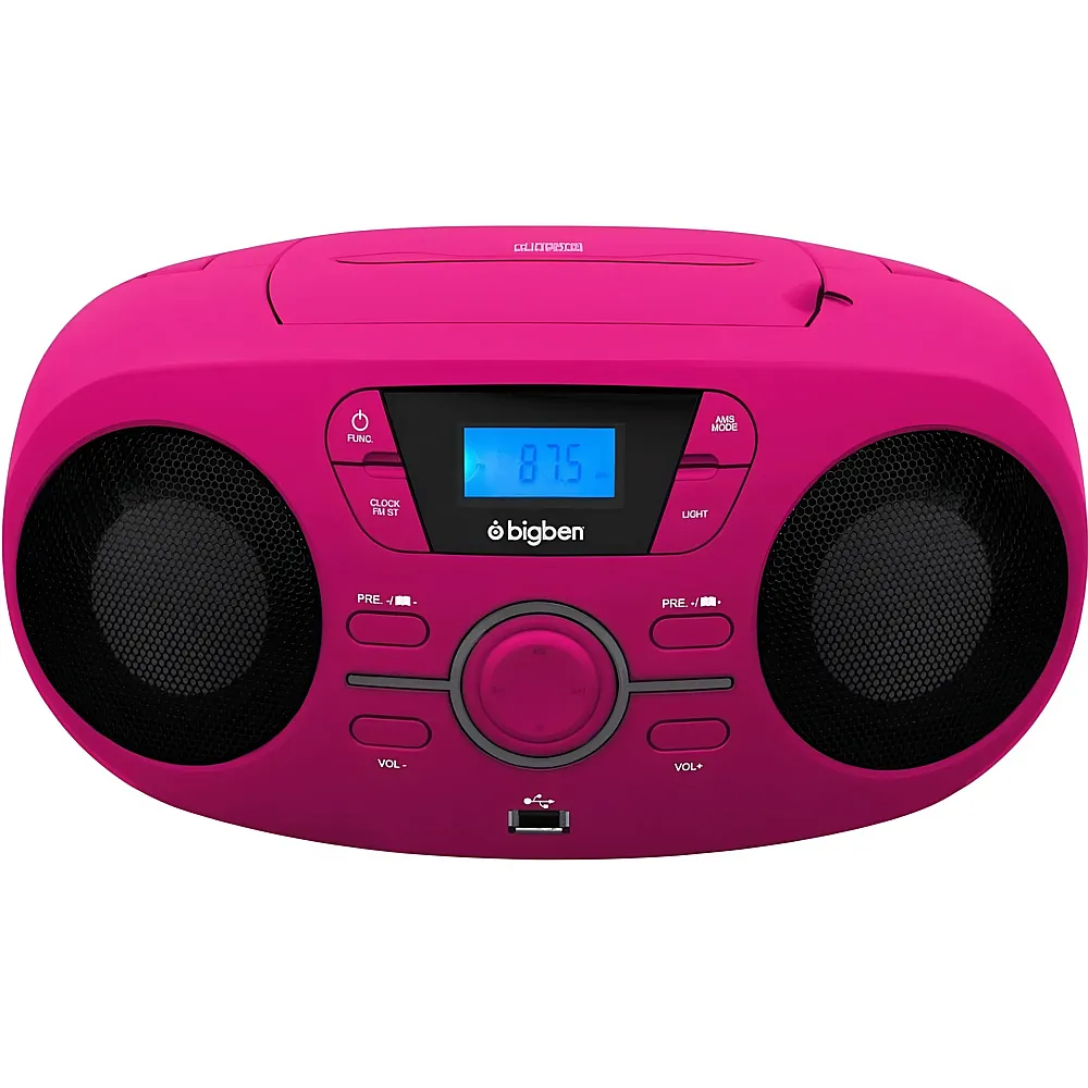 BigBen Tragbares CD/Radio CD61 USB Pink