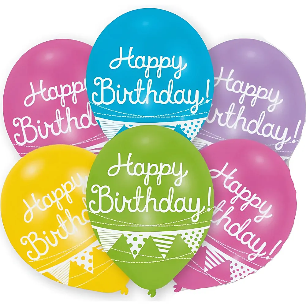 Amscan Ballone Happy Birthday 6Teile | Kindergeburtstag
