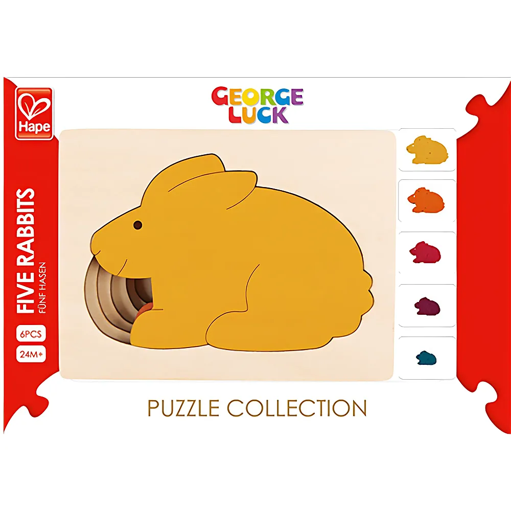 Hape Puzzle Fnf Hasen 6Teile
