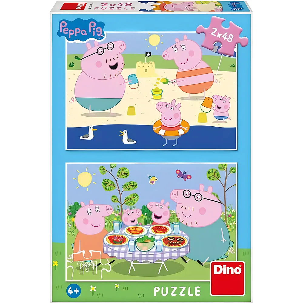 Dino Puzzle 2 Puzzles - Peppa Wutz: Im Urlaub