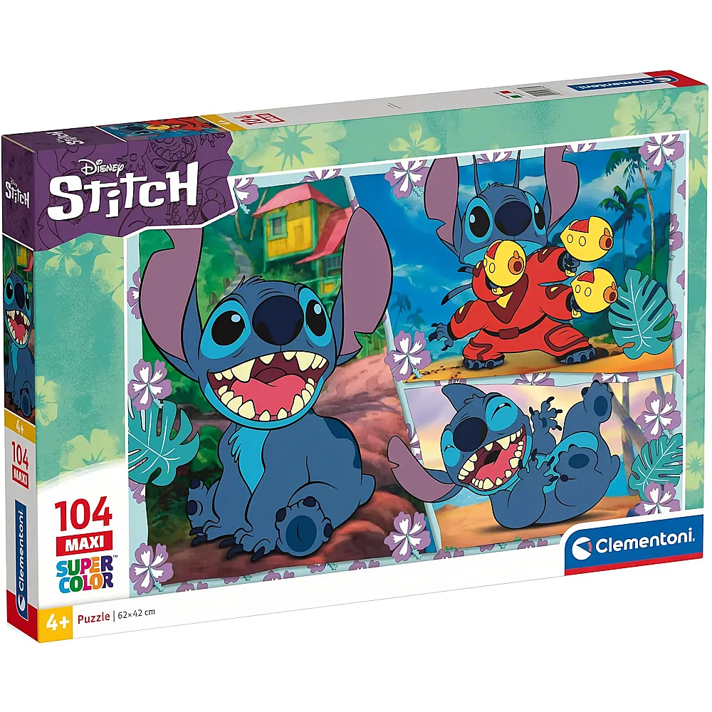 Clementoni Puzzle Supercolor Maxi Lilo & Stitch Disney Stitch 104Teile