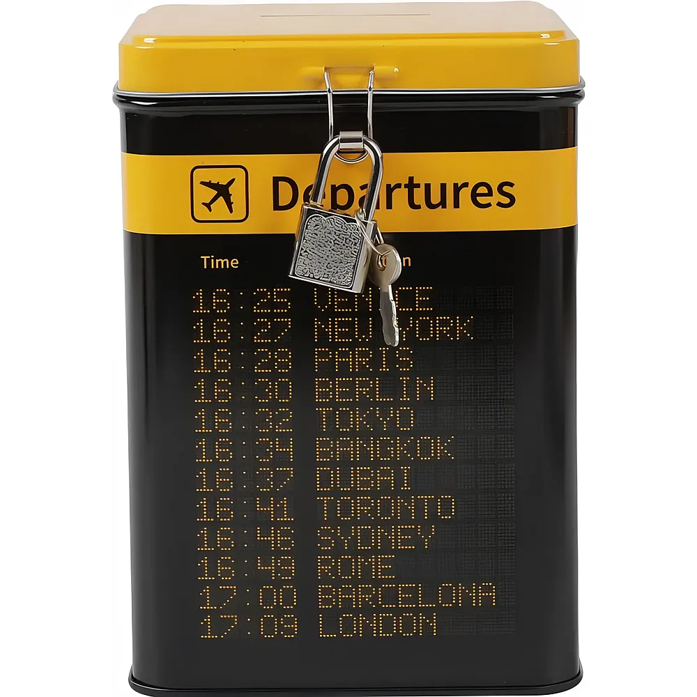 i-total Blech Spardose Departures 20 x 11 x 27cm