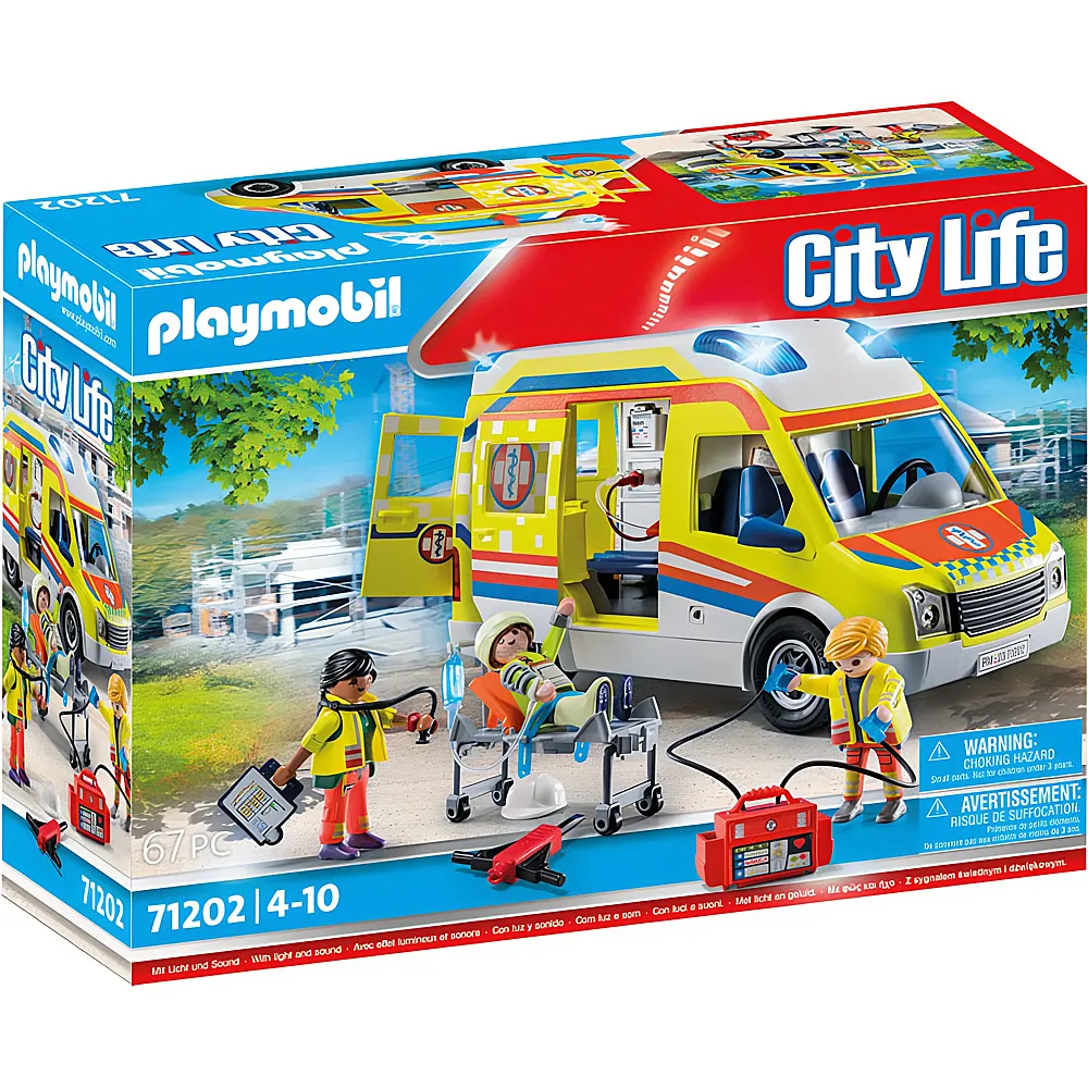 PLAYMOBIL City Life Rettungswagen mit Licht und Sound 71202
