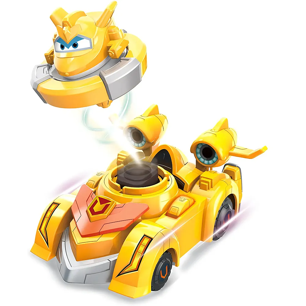 Alpha Toys Super Wings Spinning Golden Boy & Fahrzeug 14cm