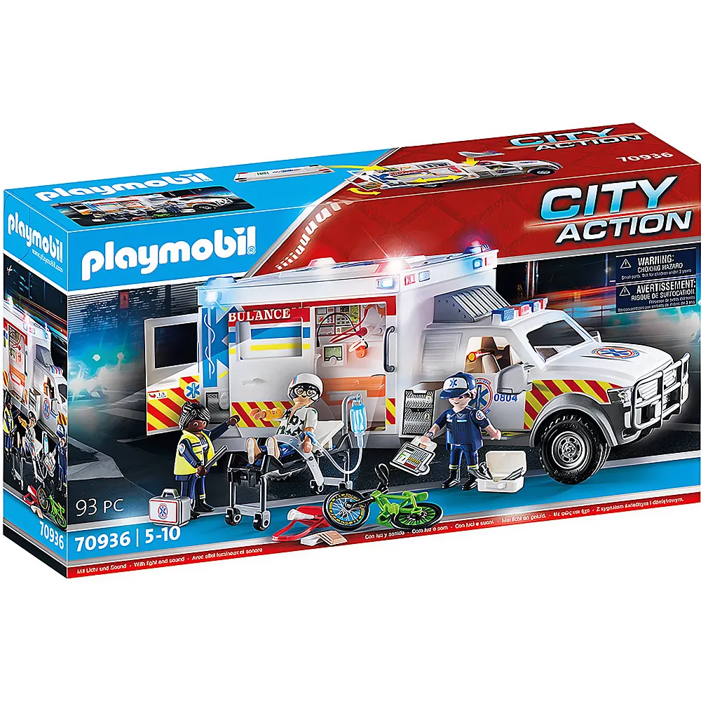 PLAYMOBIL City Action Rettungs-Fahrzeug: US Ambulance 70936