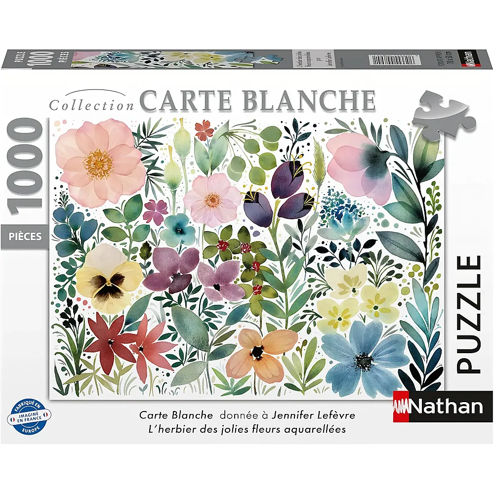Nathan Puzzle H�bsches Blumen-Aquarell-Herbarium - 1000 Teile