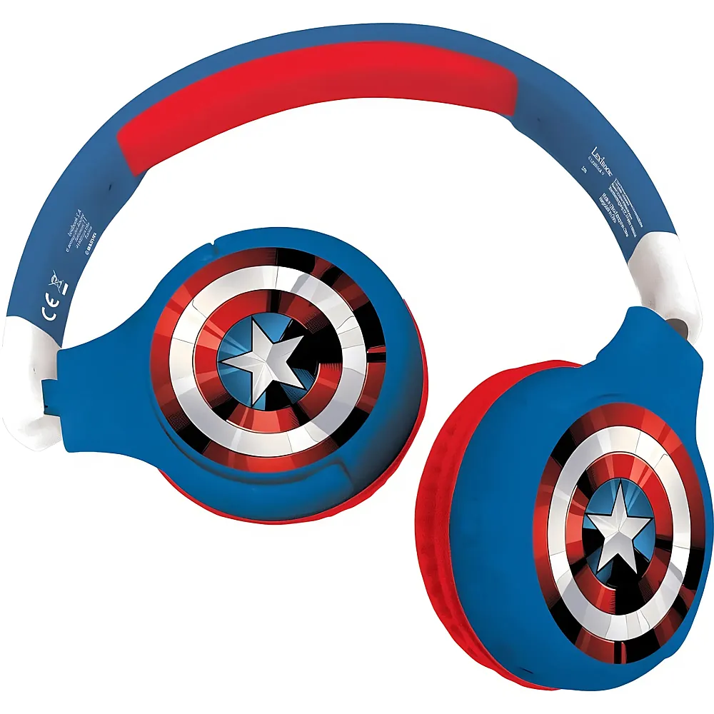 Lexibook Avengers 2in1 Bluetooth- und Kabelanschluss, faltbare Kopfhrer mit sicherer Lautstrke