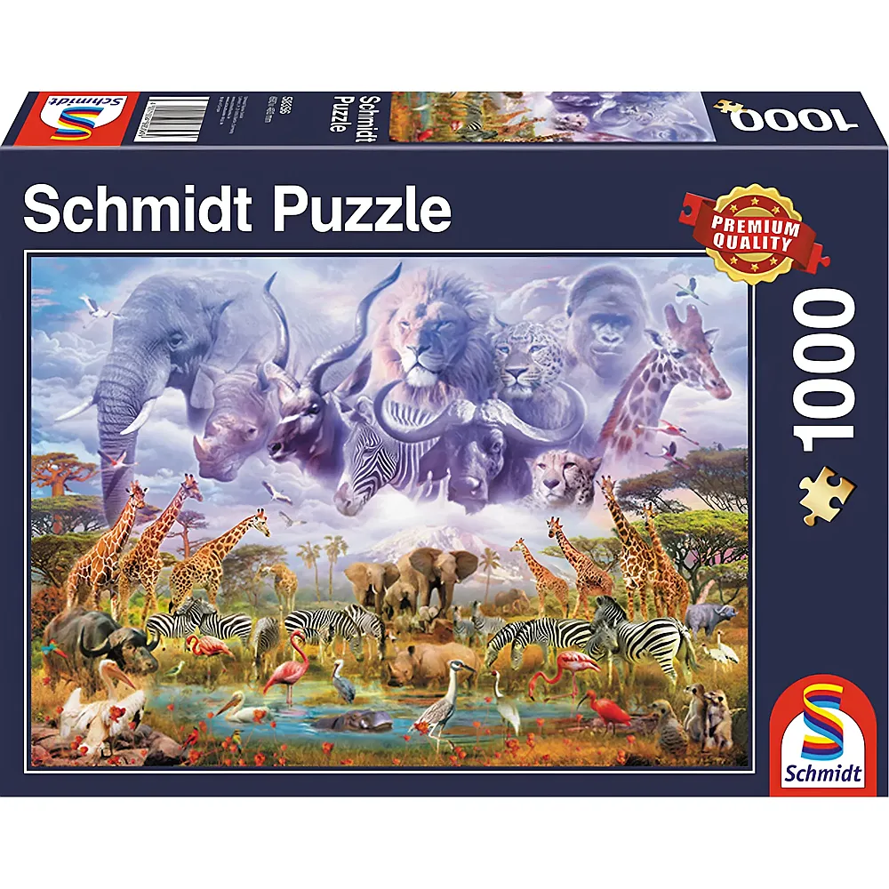 Schmidt Puzzle Tiere an der Wasserstelle 1000Teile