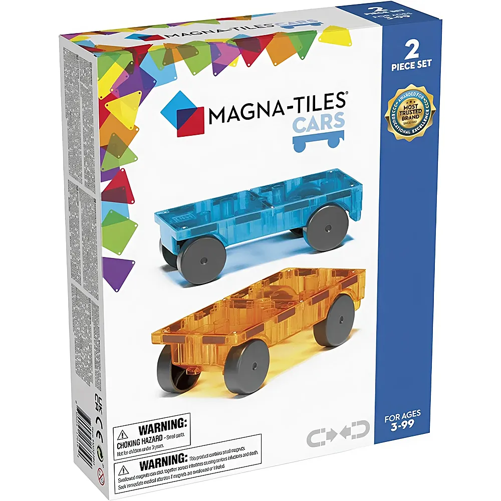 Magna-Tiles Fahrzeug Erweiterungsset Blau/Orange 2Teile